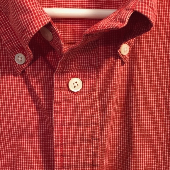 Nautica Red Check Short Sleeve Button Down. - Picture 3 of 7